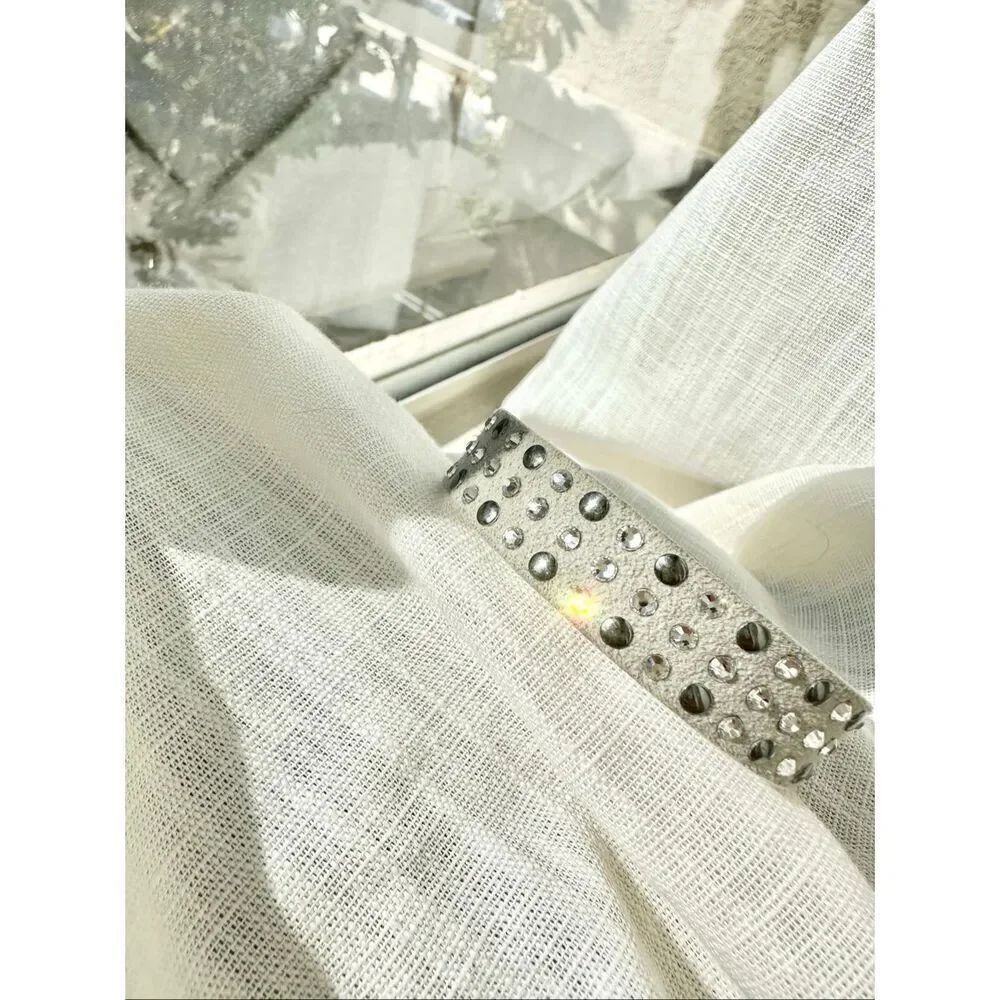 Swarovski gray color wraparound bracelet with crystal and stud embellishment